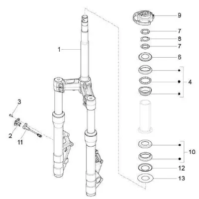 Fork front wheel