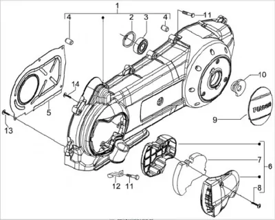Tapa carcasa de motor