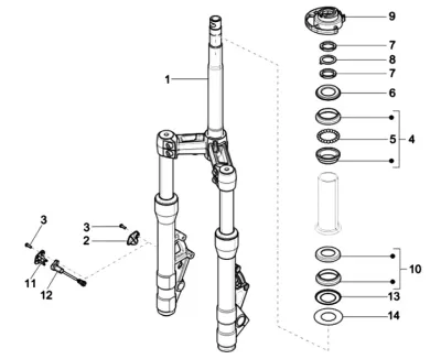 Fork front wheel