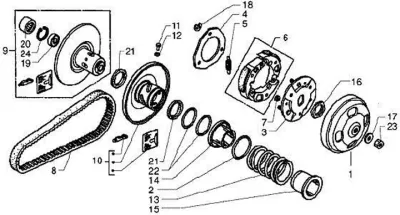 Rear pulley - clutch