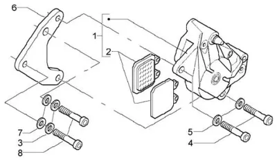 Front brake caliper - rear brake caliper