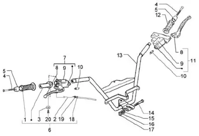 Handlebar - brake master cylinder