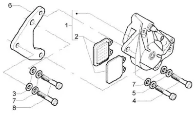 Front brake caliper - rear brake caliper