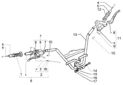 Handlebar - brake master cylinder