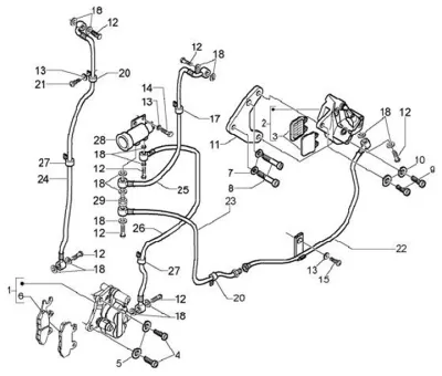Brake caliper - brake hose