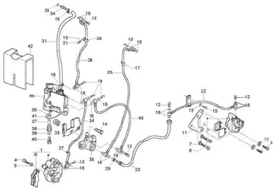 Brake caliper - brake hose (ABS)
