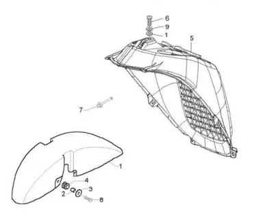 Front mudguard - rear mudguard