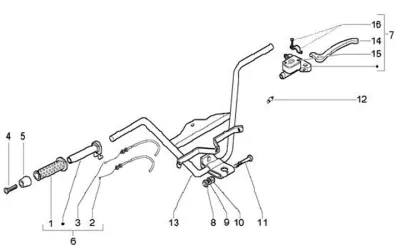 Handlebar - brake master cylinder