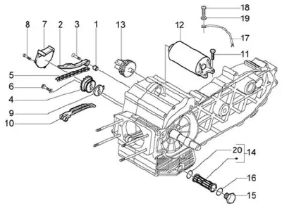 Starter motor - oil pump - timing chain