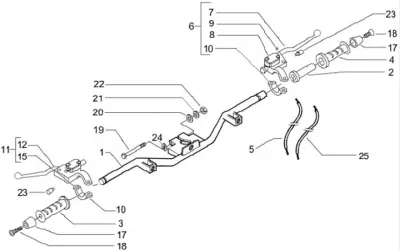 Handlebar - brake master cylinder