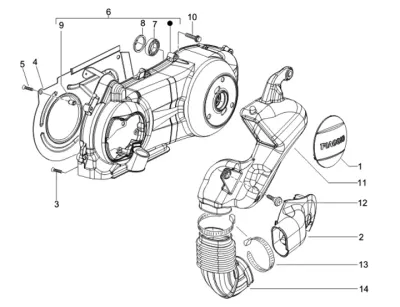 Tapa carcasa de motor