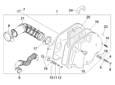 Secondary air housing