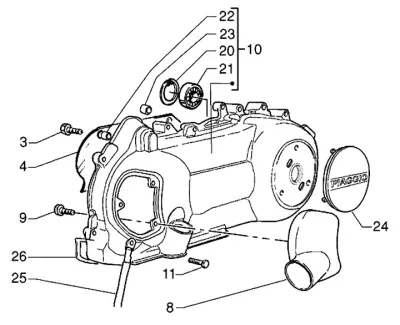 Engine casing cover