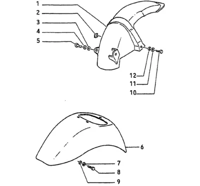 Front mudguard - rear mudguard