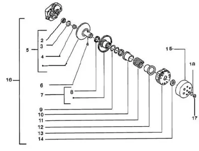 Rear pulley - clutch