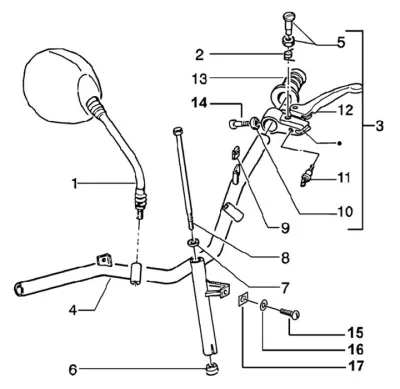 Styren - Koplingshandtag - Backspegel