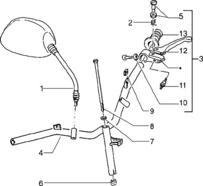 Styren - Koplingshandtag - Backspegel