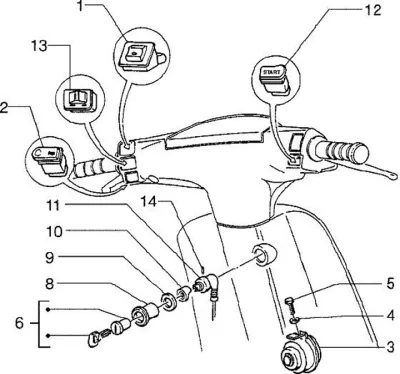 Lock set - ignition switch - switch - horn