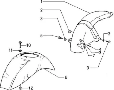 Front mudguard - rear mudguard