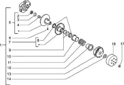 Rear pulley - clutch