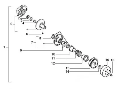 Rear pulley - clutch