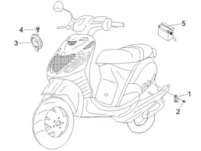 Pulsante avviamento - batteria - claxon