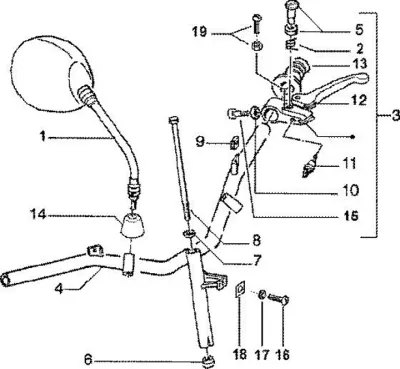Styren - Koplingshandtag - Backspegel