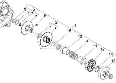 Rear pulley - clutch