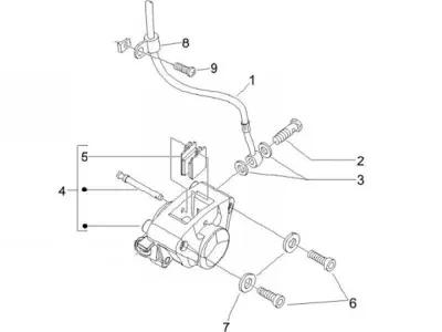 Front brake caliper - brake hose
