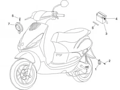 Starter switch - battery - horn