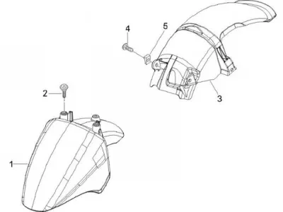 Front mudguard - rear mudguard