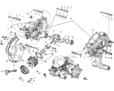 crankcase - cylinder - crankshaft