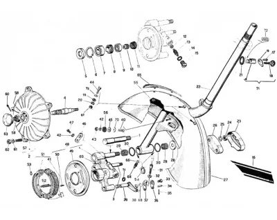 Fork - mudguard - front brake hub