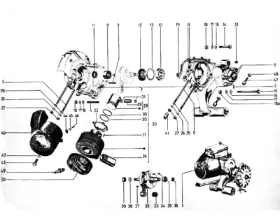 crankcase, cylinder