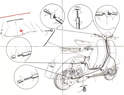 Front brake cable - throttle cable - clutch cable