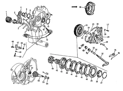 Clutch - kickstart lever