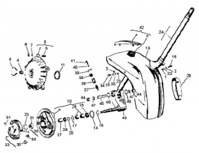 Fork - front brake hub