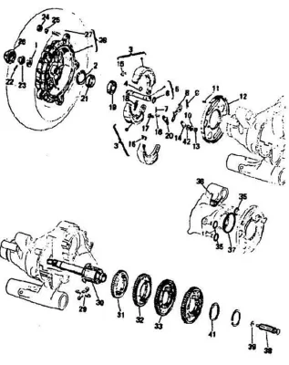 Gearbox - rear brake hub
