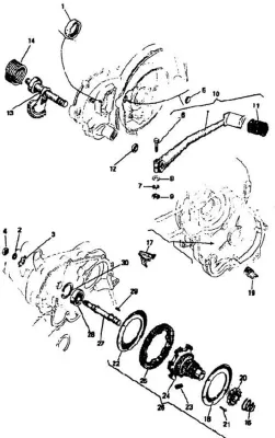 Countershaft - kickstart lever
