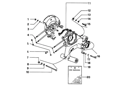 Engine casing fasteners - gasket set