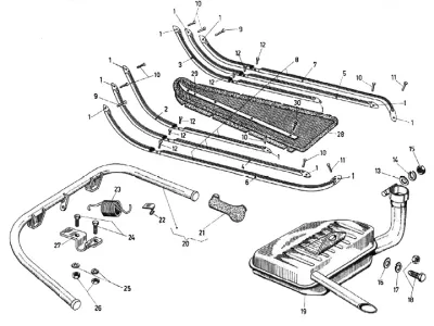 Footboard stripes - exhaust