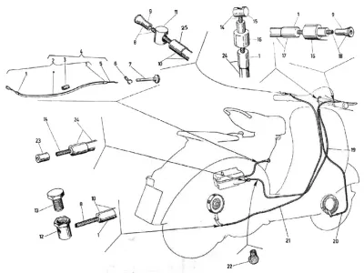 Front brake cable - throttle cable - clutch cable