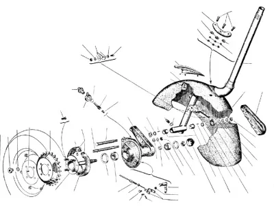 Front wheel hub - mudguard