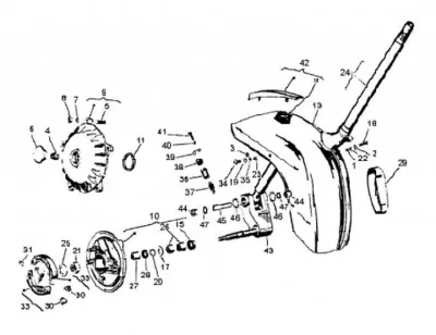 Fork - front brake hub