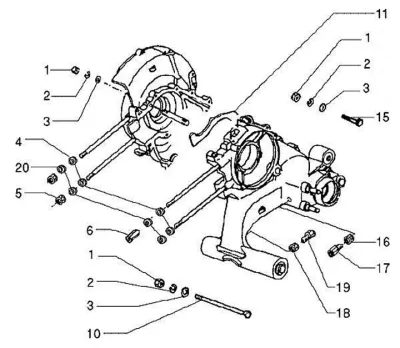 Bolts engine casing