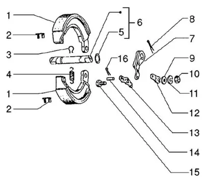 Rear brake shoes