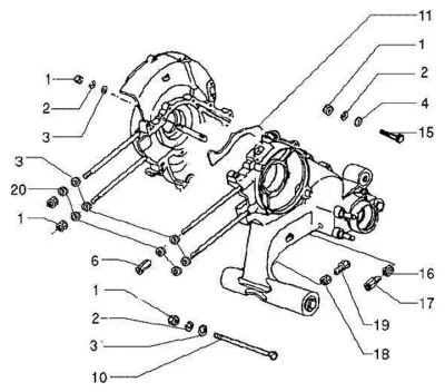 Bolts engine casing
