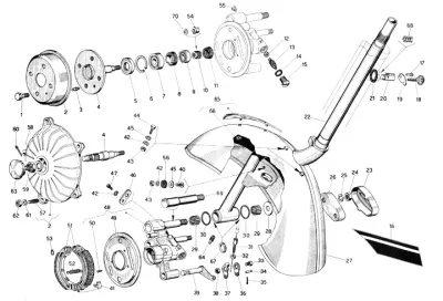 Fork - mudguard - front brake hub