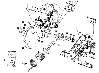 Cuscinetto Frizione Per Vespa PK 125 S (VMX5T) PK 125 XL (motore