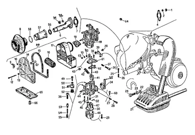 Carburettor - air intake filter - exhaust system